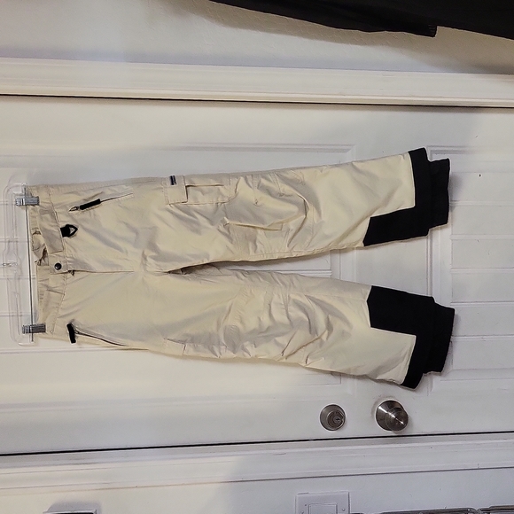 Original Obermeyer Junior's Cream Snow/Ski Cargo Pants 2 Side Pockets Size: 12 - Picture 3 of 11